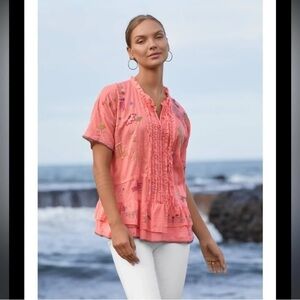 Johnny Was Mayeda Embroidered Blouse Size XXS (runs more XS) like-new condition